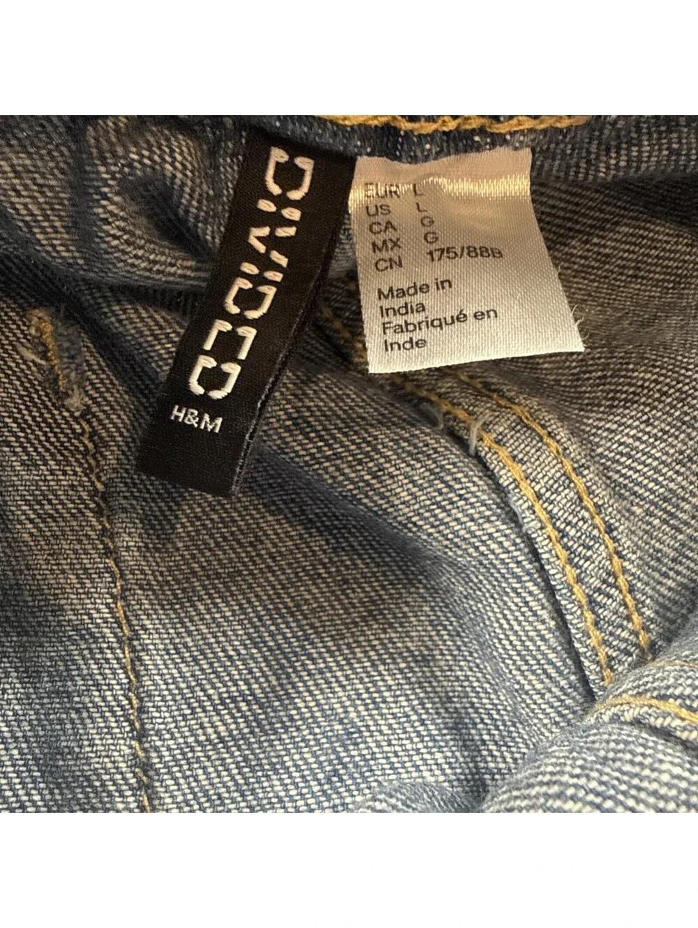 H&M Women's Wide-Leg Denim Jeans Size LDrawstring Waist Streetwear Pre Owned